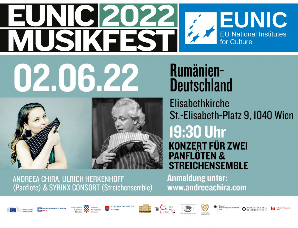 EUNIC Musikfestival concert Andreea Chira si Ulrich Herkenhoff alaturi de Syrinx Consort