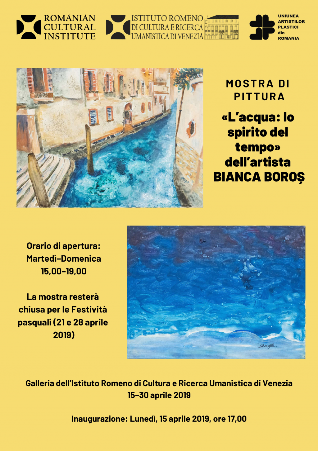 Expozitia de pictura Apa timpul vietii a artistei Bianca Boros, la Venetia