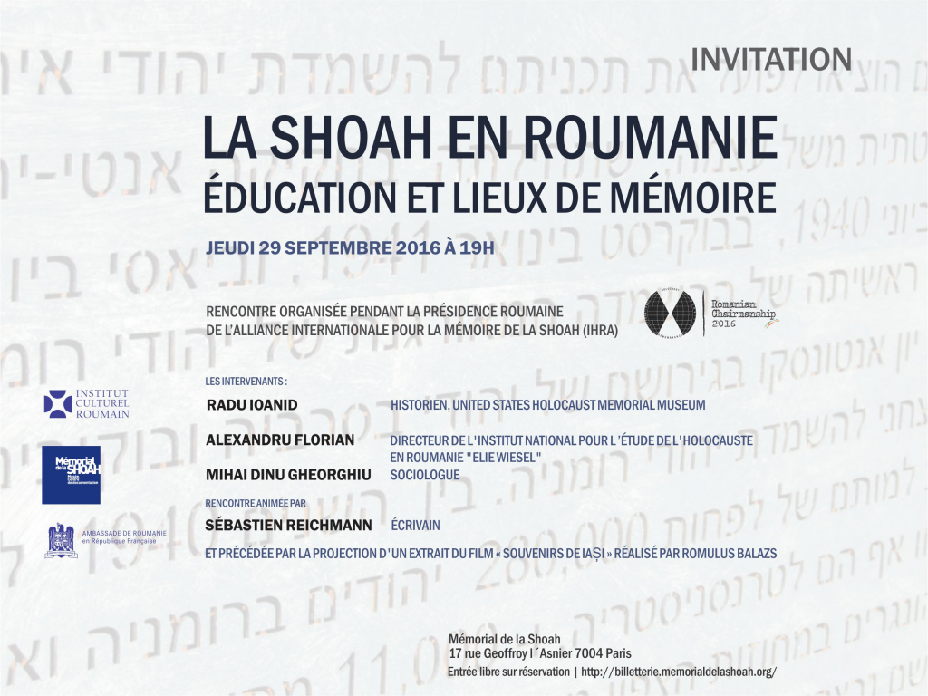 Holocaustul in Romania - educatie si locuri ale memoriei 