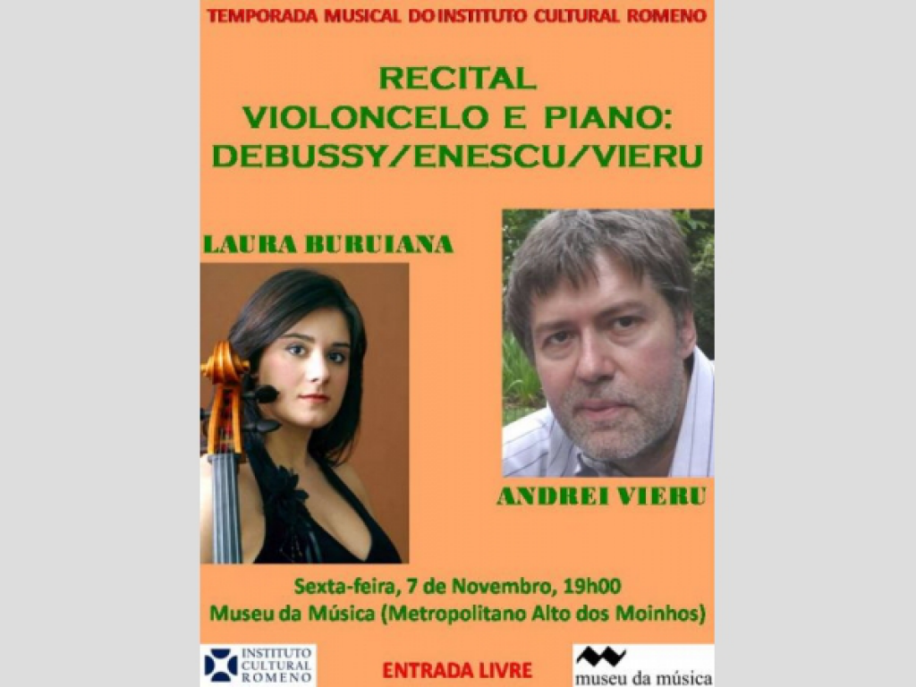 Recital de violoncel şi pian: Debussy/Enescu/Vieru