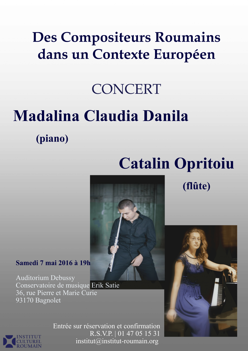 Muzică contemporană românească la Paris: Concert de flaut şi pian