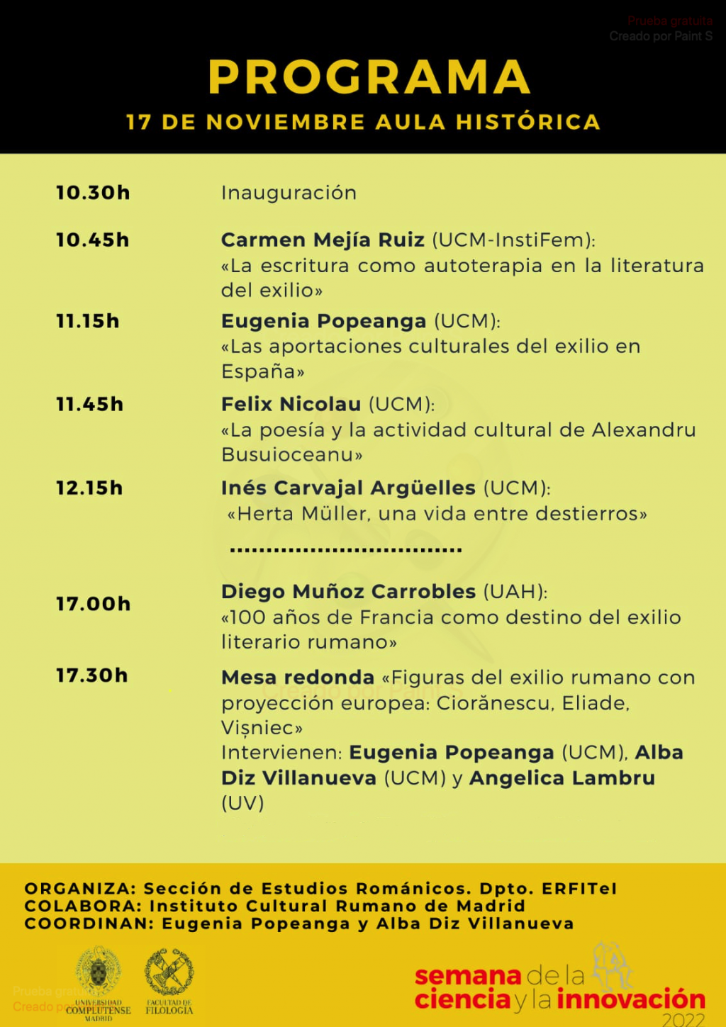 Exilul si migratia romanilor perceptii culturale in Europa - seminar la Madrid 17 noiembrie